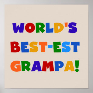 Poster Couleurs vives les meilleurs cadeaux de Grampa au 