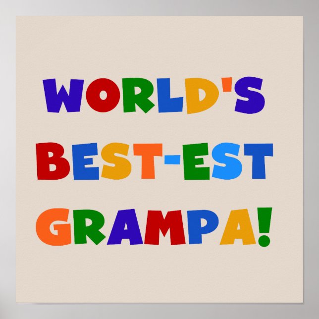 Poster Couleurs vives les meilleurs cadeaux de Grampa au  (Devant)