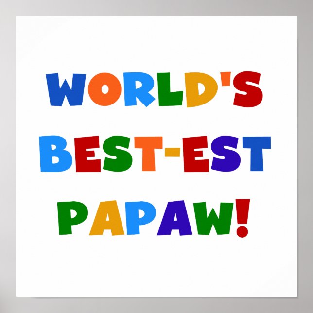 Poster Couleurs vives Meilleures t-shirts et cadeaux Papa (Devant)