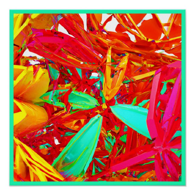 Poster Couleurs vives Motif Abstrait (Devant)