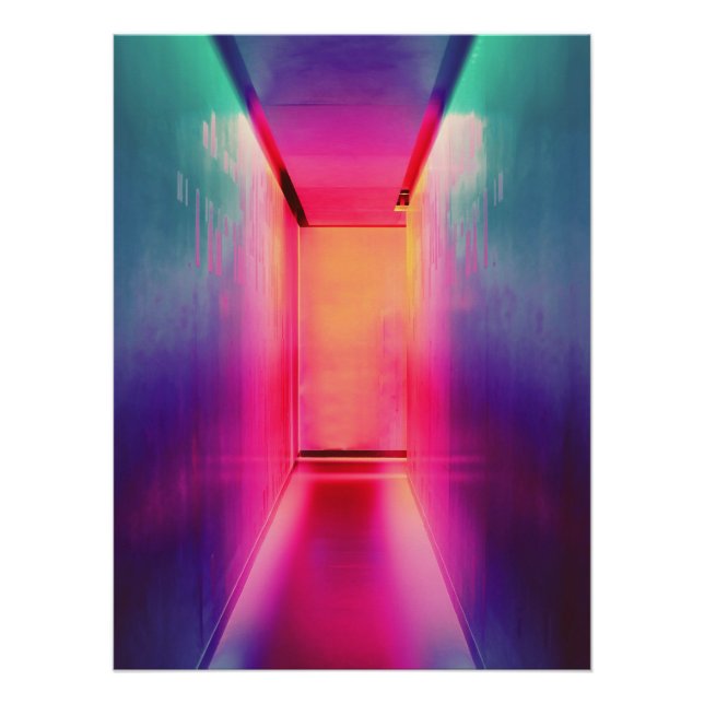 Poster Couloir Liminal Néon (Devant)