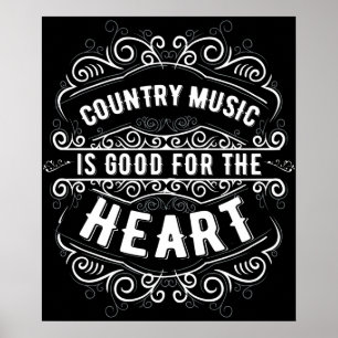 Poster Country Music Cadeau Femmes Musique Amoureux Musiq