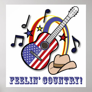 Poster Country Western Guitare