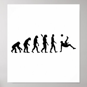 Poster Coup de pied de vélo de soccer Evolution