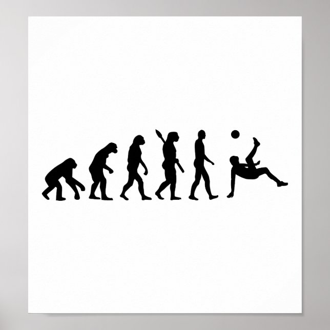 Poster Coup de pied de vélo de soccer Evolution (Devant)