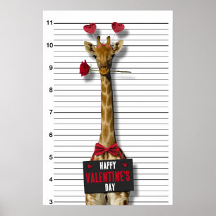 Poster Coupable Mugshot Giraffe Drôle Heureuse Sainte-Val