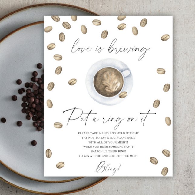 Poster Coupe de café Douche nuptiale Mettez une bague sur (Créateur téléchargé)