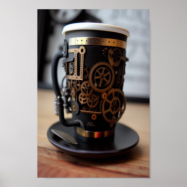 Poster Coupe de café Steampunk (Devant)