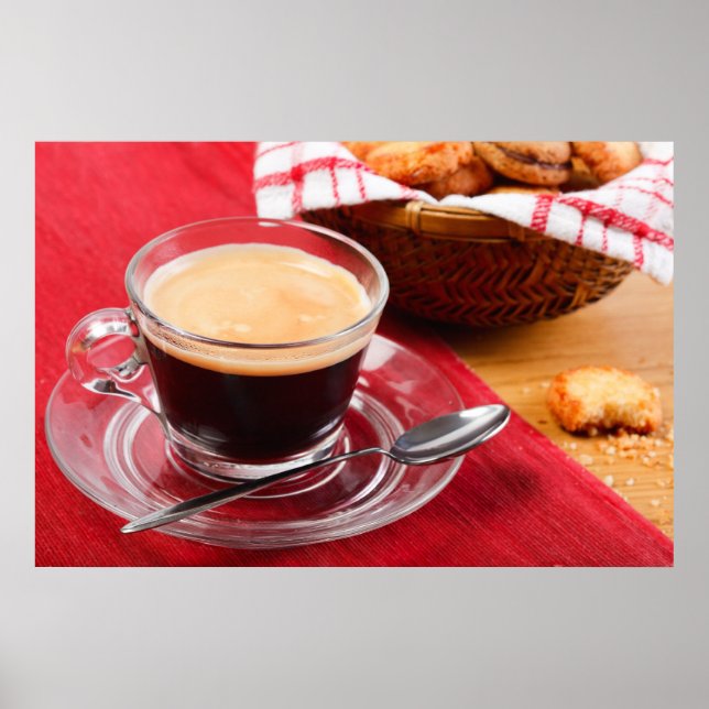 Poster Coupe de coffee and a cookie (Devant)