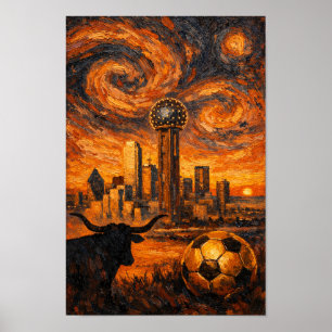 Poster Coupe du Monde Dallas Ember Sky 2026 Art Expressio