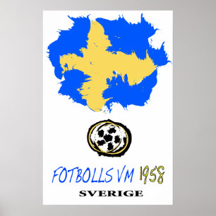 Poster Coupe du monde du football Suède 1958