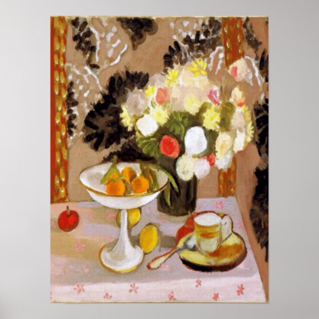 Poster Coupe et fleurs (Devant)
