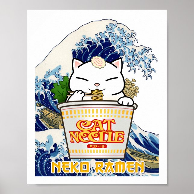 Poster Coupe Noodle Ramen Chat (Devant)