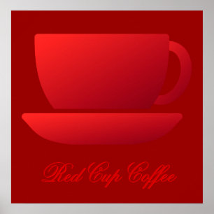 Poster Coupe rouge et soucoupe