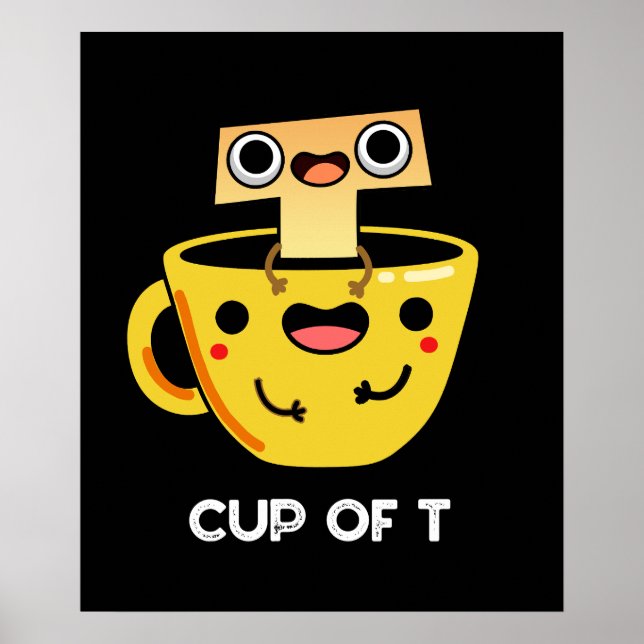Poster Coupe T Funny Alphabet Tea Pun Dark BG (Devant)