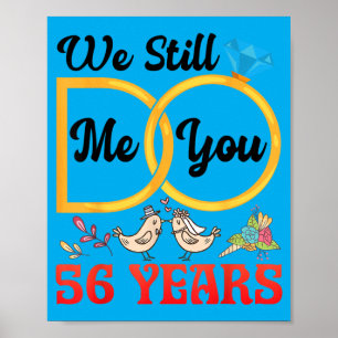Poster Couple 56e anniversaire de mariage Marié 56 ans