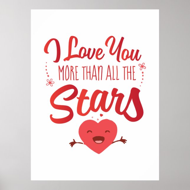 Poster Couple Art Je T'Aime Plus Que Toutes Les Étoiles (Devant)