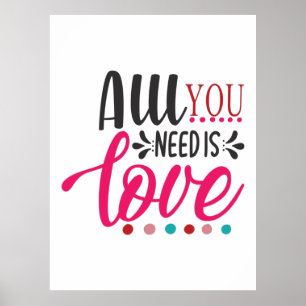 Poster Couple Art Tout Ce Dont Vous Avez Besoin Est L'Amo