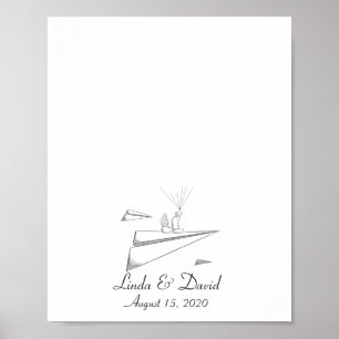 Poster Couple assis sur un livre d'empreintes digitales e