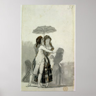 Poster Couple avec Parasol