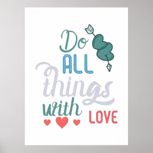 Poster Couple Cadeau Faire Toutes Les Choses Avec Amour
