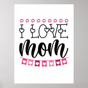 Poster Couple Cadeau I Love Maman