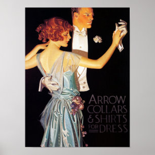Poster Couple, Colliers et chemises à flèche pour robe,