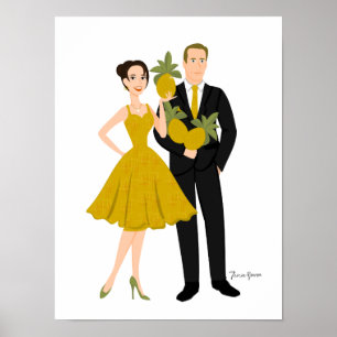 Poster couple d'ananas