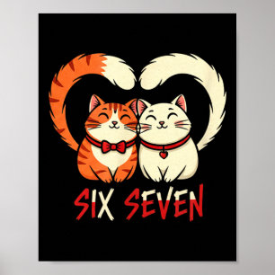Poster Couple de Chat Mignon Vêtements de Rue Amour Roman