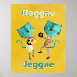 Poster Couple de chats de Reggae Bleu