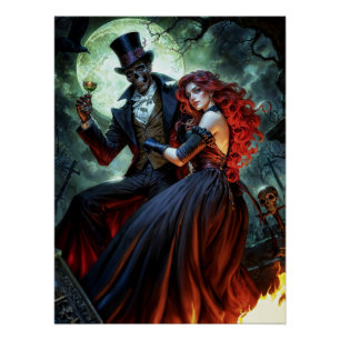 Poster Couple de cimetière Baron Samedi et Maman Brigitte