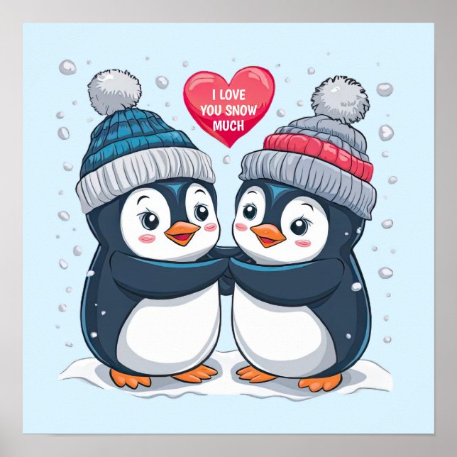 Poster Couple de pingouin (Devant)