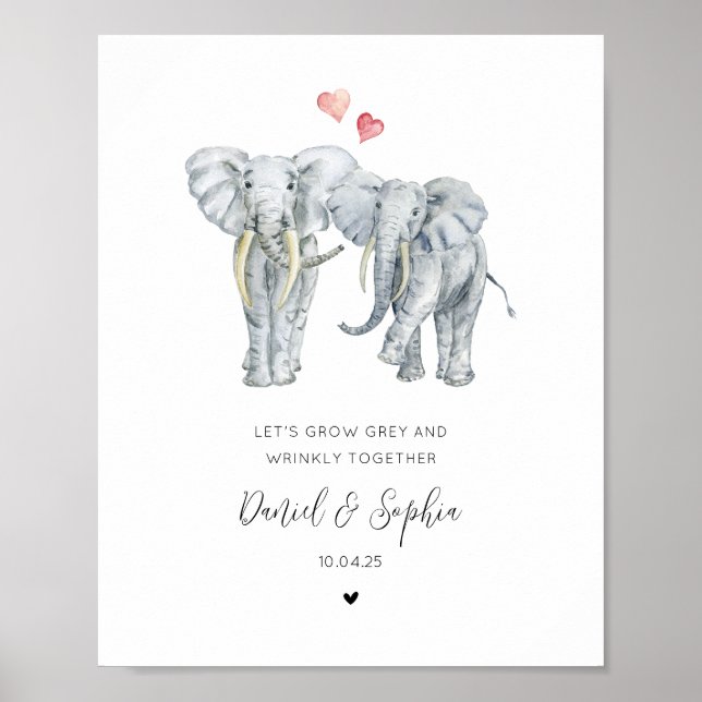 Poster Couple d'éléphants (Devant)