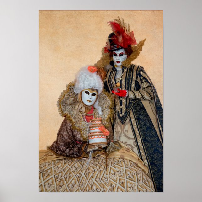 Poster Couple en costume de Carnaval, Venise (Devant)