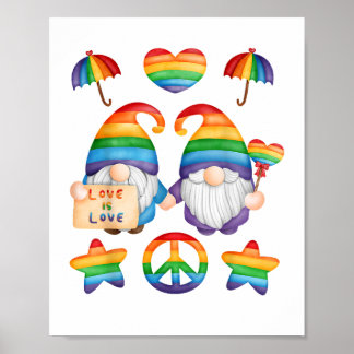 Poster Couple Gai Nains Fierté, M & M Mariage Gay, Son 
