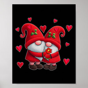 Poster Couple Gnomes Valentine's Day Hearts Costume Gnome