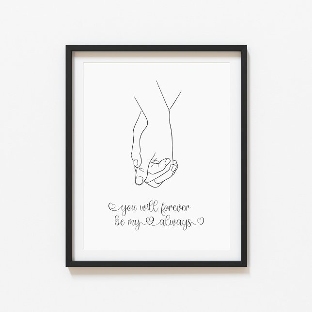 Poster Couple Holding Hands Line Art (Créateur téléchargé)