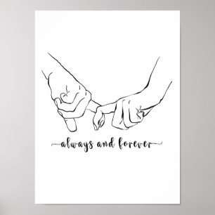 Poster Couple Mains Toujours Et Pour Toujours