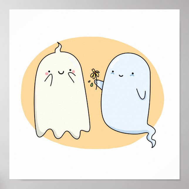 Poster Couple migre Kawaii Ghost (Devant)