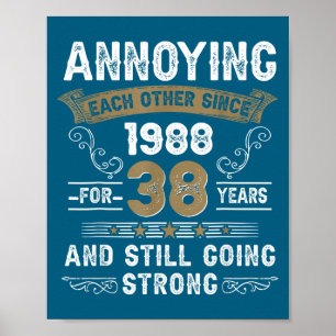 Poster Couple qui s'agace depuis 1988 Anniversaire de mar