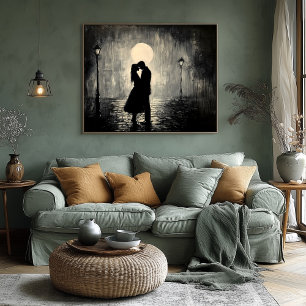 Poster Couple romantique sous le clair de lune 