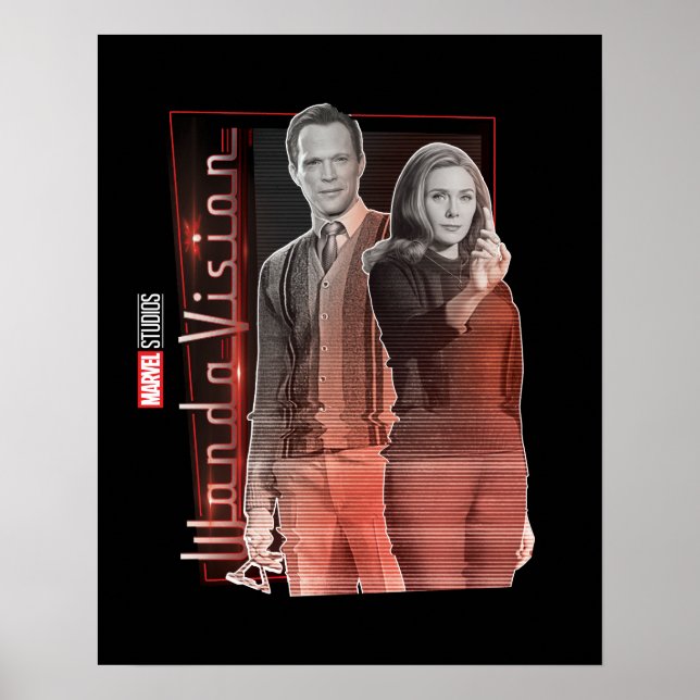 Poster Couple Wanda et vision rétro (Devant)