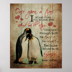 Poster Couples Penguin Une Fois Un Mariage Cadeaux