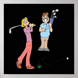 Poster Couples Qui Golf Ensemble Restent Ensemble