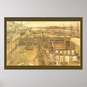 Poster Cour de charpentier et blanchisserie par Vincent v