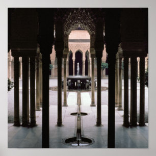 Poster Cour des Lions commencée sous le règne de Mohammed