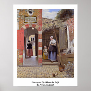 Poster Cour d'une Chambre à Delft par Pieter de Hooch