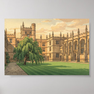 Poster Cour intérieure de l'Université d'Oxford