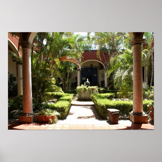 Poster Cour mexicaine classique à San Blas Nayarit (Devant)