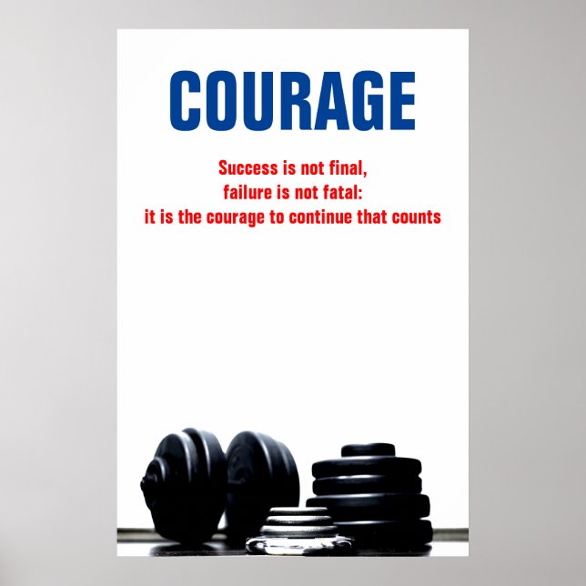 Poster Courage Bodybuilding Formation Motivation (Devant)